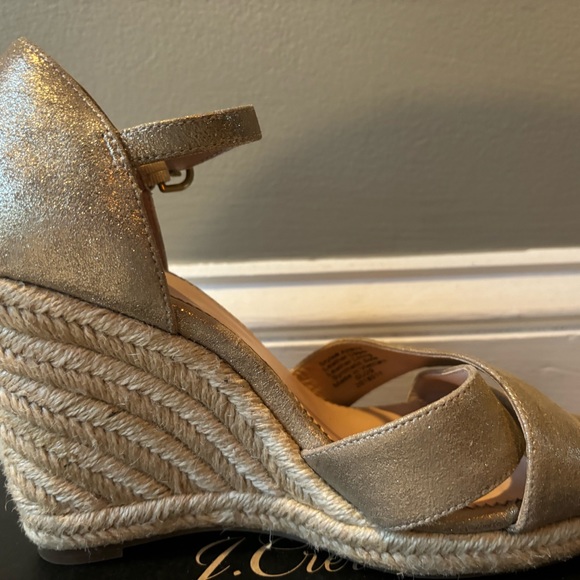 J Crew Jute wedge sandals in metallic leather, size 7 EUC - Picture 5 of 12